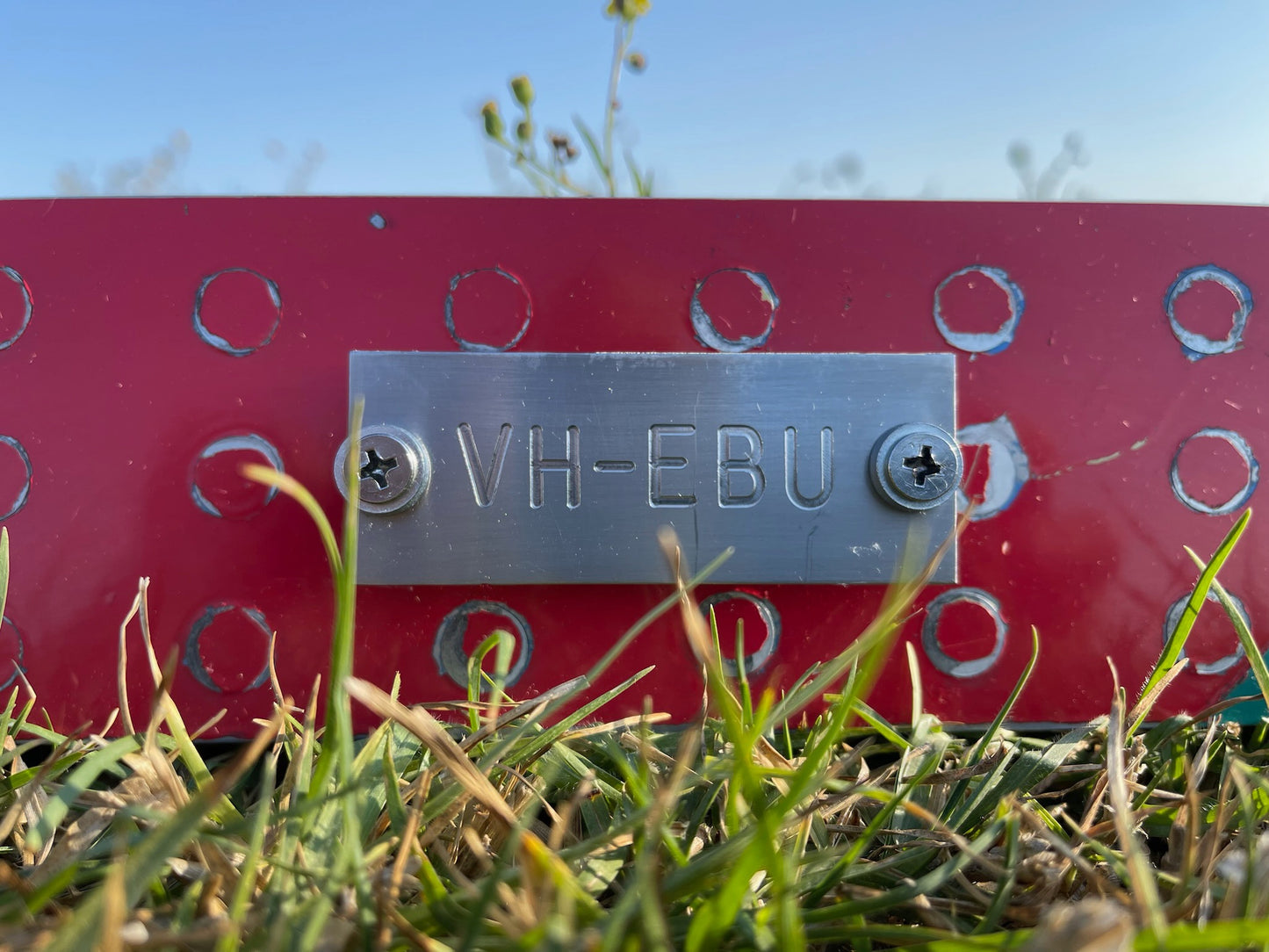 Non-destructable registration plate - VH-EBU