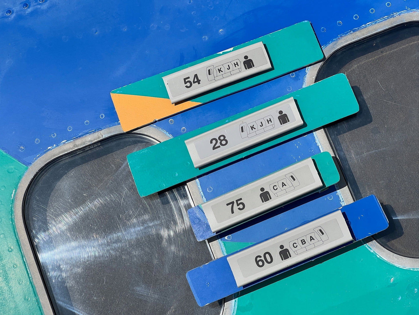 Fuselage Mounted Seat Number Placards
